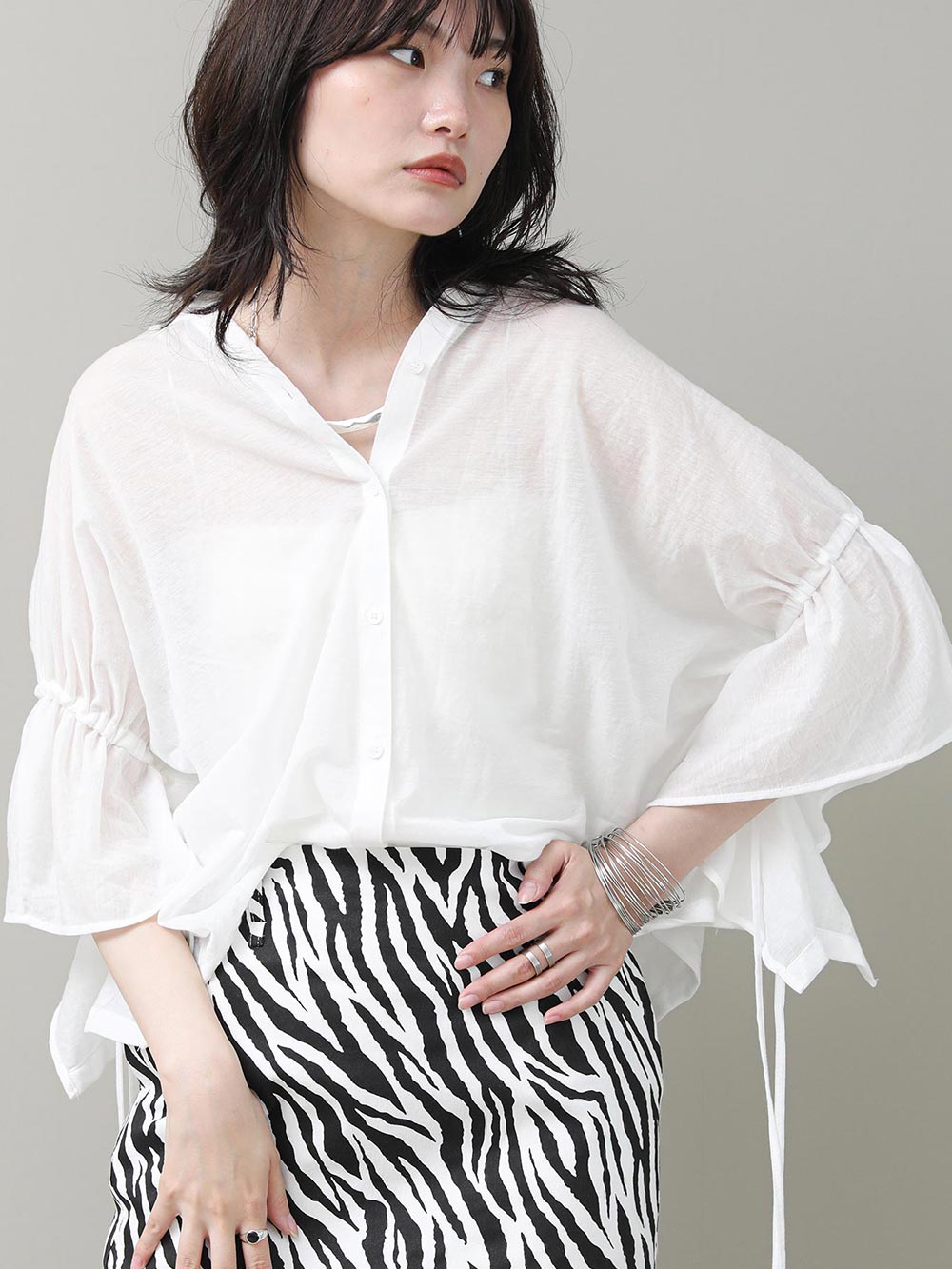 Drawstring 2-Way Blouse