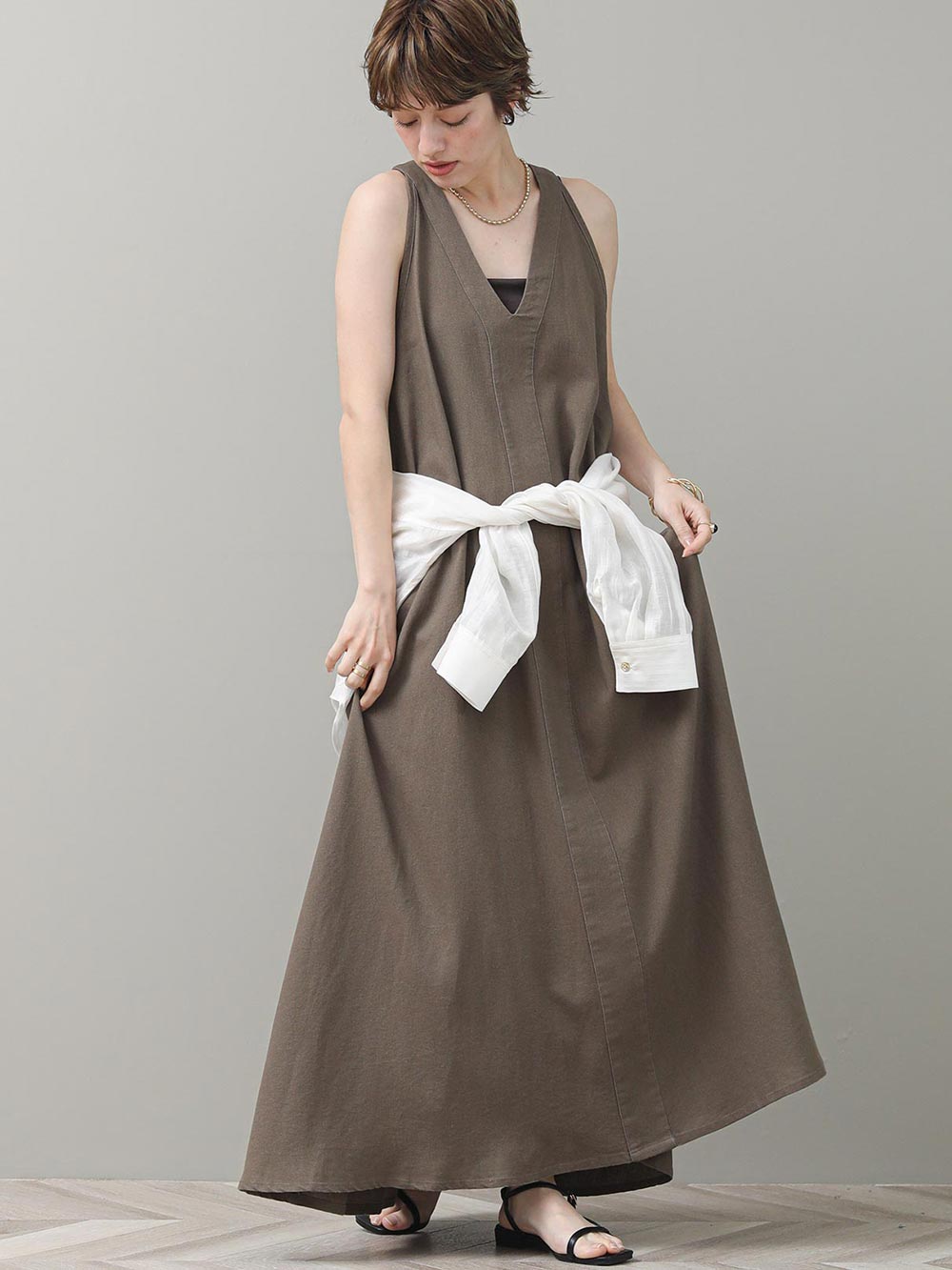 Linen Sleeveless Maxi Dress