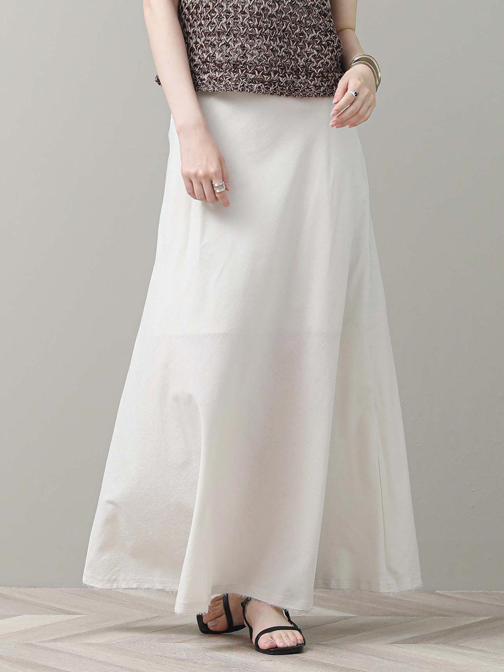 Fringe Hem Sheer Skirt